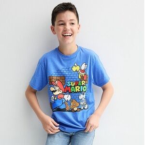 🟢3/$15- Super Mario Bros 🍄 Graphic Tee Kids Boys XS